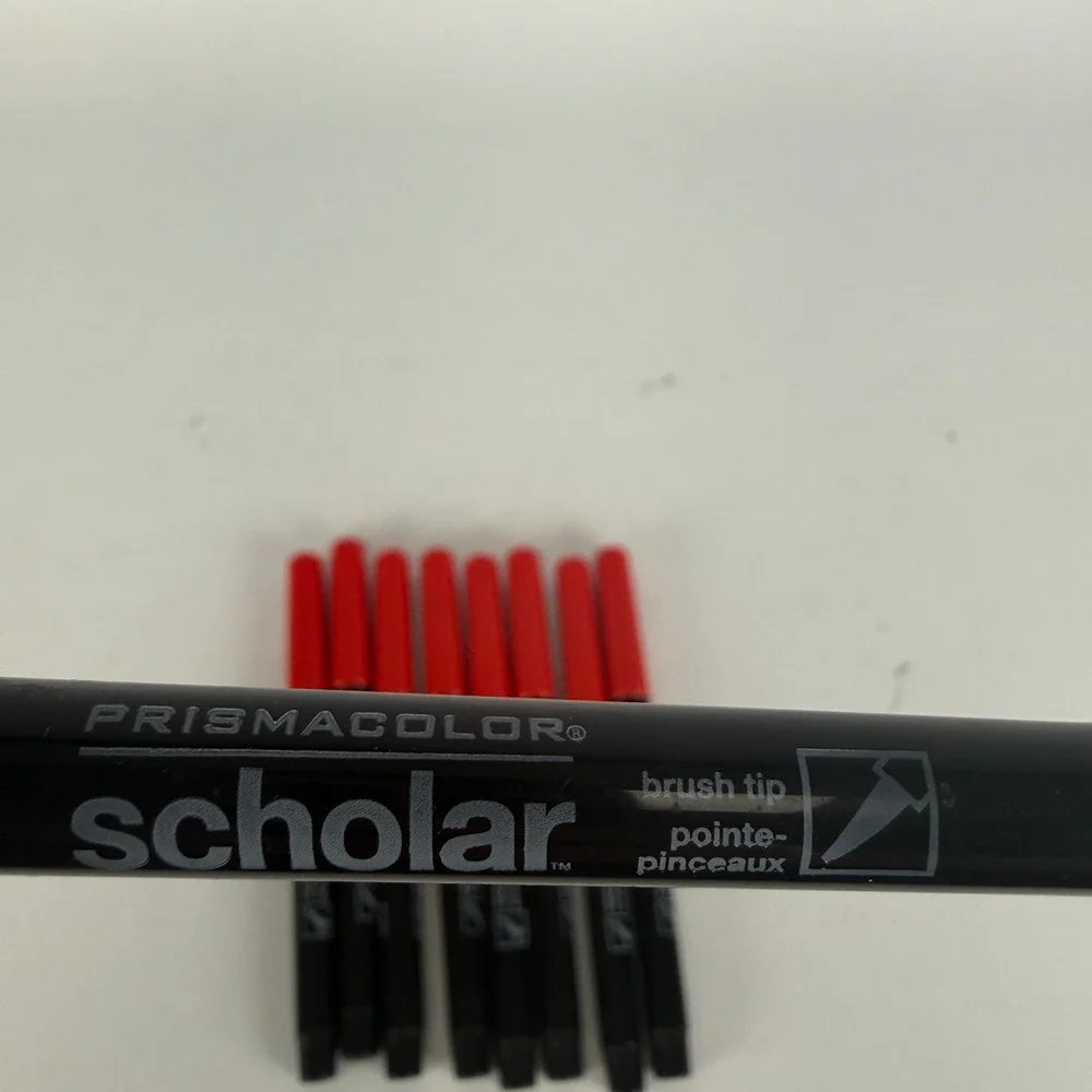 Prismacolor Scholar Brush Tip Art Markers Red Lot of 9 Calligraphy Drawing